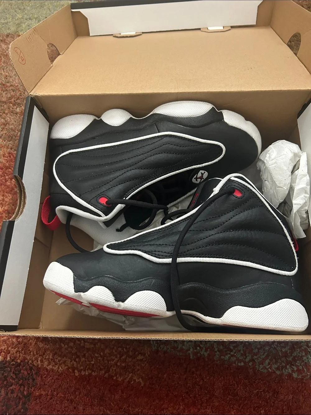 Jordan Kids Black White Red Sneakers